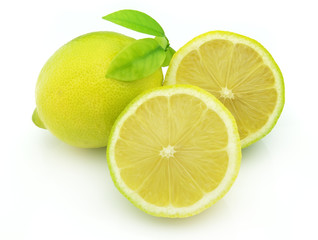 Lemon with leaves