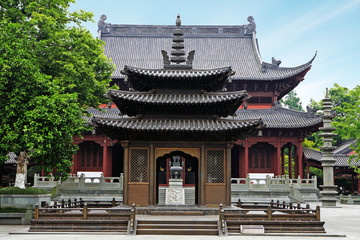chinese traditional building structure in a temple.