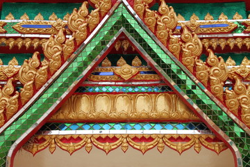 Obraz premium art on archway of temple, wat Non Thong, Non Daeng, Borabue