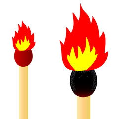 matches and fire vector illustration