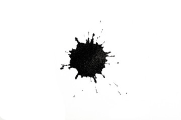black ink blot on white background - obrazy, fototapety, plakaty