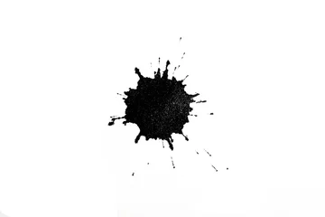 Fotobehang black ink blot on white background © zhu difeng