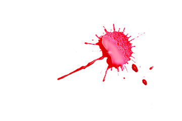 red ink blot on white background