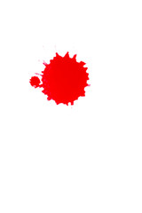 red ink blot on white background
