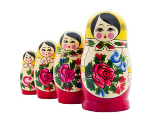 matrioshka doll isolated on white