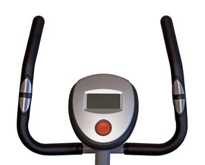 Stationary bicycle isolated in white