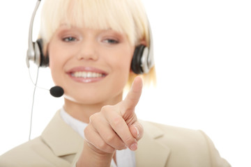 Call center woman with headset