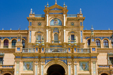 Naklejka premium Spanish Square (Plaza de Espana), Seville, Andalusia, Spain
