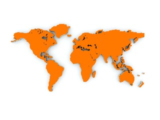 World map isolated on white