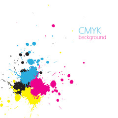 CMYK ink splashes