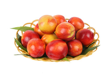 peaches in basket