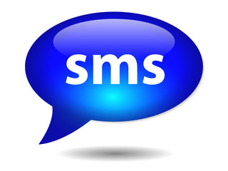 SMS speech bubble icon (web button text message mobile phone rss