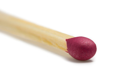 Macro of big red match stick