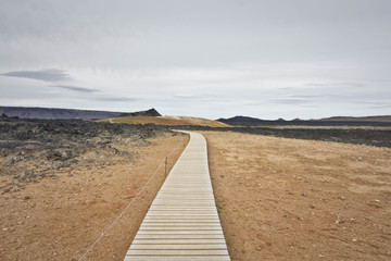Islande - Sentier dans un parc volcanique