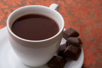 Close-up of a wonderful cup of hot coffee