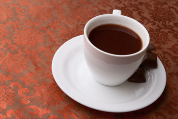 Close-up of a wonderful cup of hot coffee