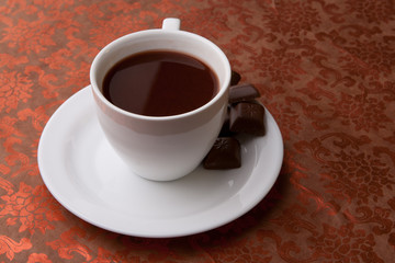 Close-up of a wonderful cup of hot coffee