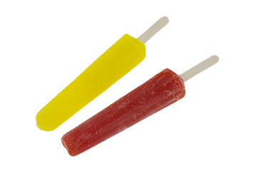 red and yellow popsicles