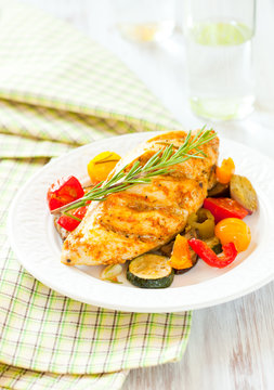 chicken breasts  and vegetables