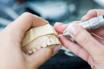female orthodontist working