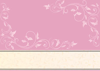 Pink background with ornate elements