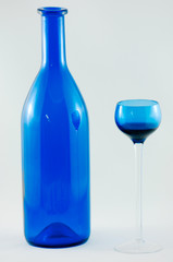Blue bottle of cherry brandy