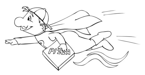 Pizzabote, Pizzamann, Lieferdienst, Pizza, Pizzataxi