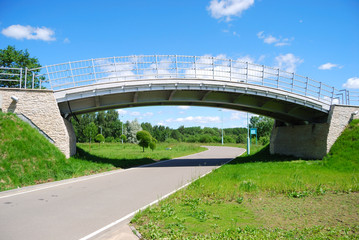 The foot bridge over a path