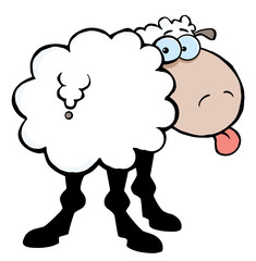 Funky Sheep Sticking Out His Tongue