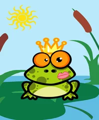 Fotobehang Vector Illustration Of Frog Prince © HitToon.com