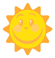 Smiling Sun Cartoon Character