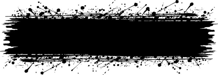 Grunge banner with an inky dribble strip with copy space