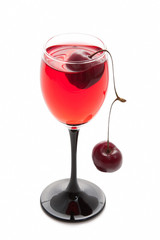 glass with a cherry