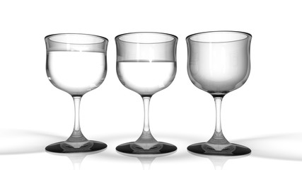 Three Glasses with Water