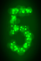 Numerical symbols with glowing lights