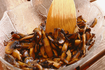 mushrooms on the plate