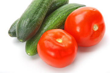 Tasty kitchen. Fresh vegetables isolated on white