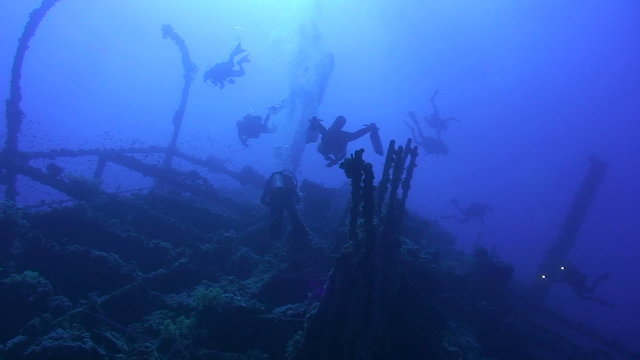 Divers on the Shipwreck SS Numidia