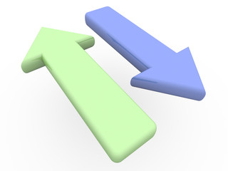 Opposite directed arrows