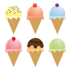 Ice cream in defferent colors