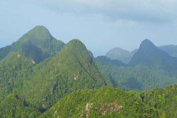 Fototapeta premium Rainforest hills on Langkawi island, Malaysia