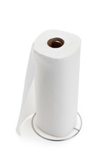 White paper towel roll