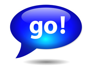 GO! speech bubble icon (web button internet ok yes start vector)