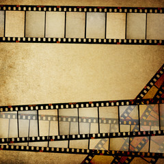 Naklejka premium Vintage empy positive films background with space for text.