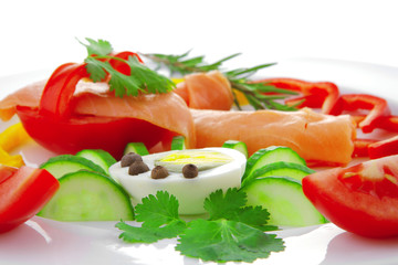 salmon and vegetables