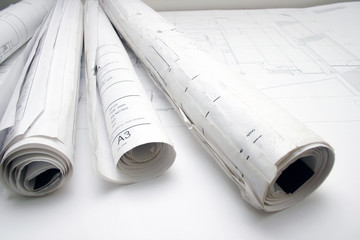 Lots of rolls floor plan drawings.