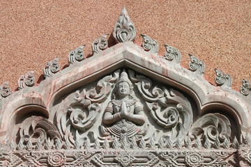 art on archway of Wat Kam Pak Kood, Wapipatum, Mahasarakam