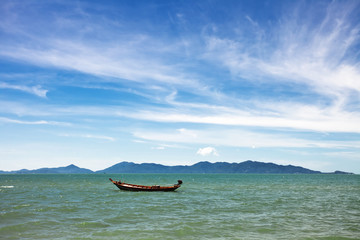 Thai boat near the beach. Samui island. Thailand