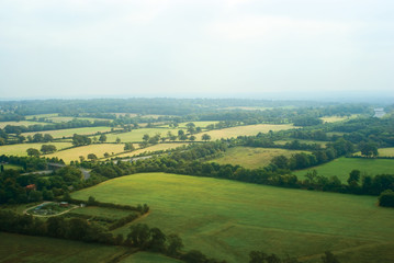 Birdseye view of English countryside