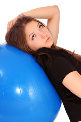girl-teenager about a gymnastic ball.